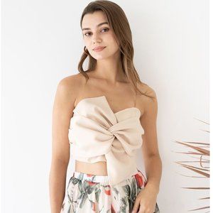 Sweet Knot Bustier Top in Cream NWT